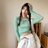 Fashionkova Graphic 2025 Women's T Shirts Skinny Clothes Female Tops Green Mesh Sale Tshirts Fitted Tall Original Spring and Autumn Tees Valentine's Day Aesthetic