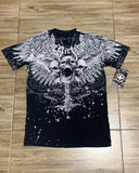 Fashionkova 2000s Southpole Street Retro Hip Hop Costume Couple T-shirt Gothic Skull Cross Printing Fashion Casual Graphic Men's Shirts