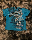 Fashionkova 2000s Short Sleeve Tapout Hip Hop Skulls Letter Graphic t shirts Men Clothes Casual Gothic Streetwear Goth Cotton Oversized Tops