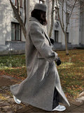 Fashionkova party look inspos Fashion Turn Down Collar Coat Women Autumn Winter Elegant Long Sleeve Lady Long Coats Chic Pocket Female Double Breasted Jacket