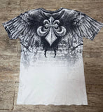 Fashionkova 2000s Affliction Retro American Men's T-shirt Couple round neck t-shirt motorcycle ins