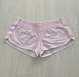 FashionKova-Y2K Super Shorts Cute Goth casual girl Short letter embroidery Solid color shorts Sexy fashion stripes patchwork street emo girl