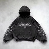Fashionkova 2024 New retro street hip hop letter printed zipper hoodie for men and women Y2K Harajuku Punk Gothic loose sweatshirt hoodie