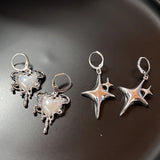 Fashionkova Simple Trendy Irregular Love Pendant Earrings Men Women Fashion Party Jewelry Y2K EMO Accessories