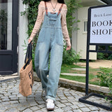 Fashionkova  Party Outfit  M-5XL Oversized Jumpsuit Rompers Women Brown Denim Pants Vintage Loose Wide Leg Pants M-5XL