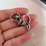 Fashionkova Punk Dangle Edgy Earrings Unique Detachable Stainless Steel Chunky Star Heart Moon Hoop Earrings For Women Men Statement Jewelry