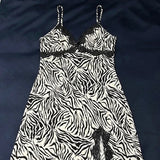 Fashionkova Lace zebra print Y2K aesthetic women slim sexy retro streetwear high street Harajuku Halter top spaghetti strap casual emo dress Fairycore Outfit Idea