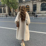 Fashionkova party look inspos Women Fur Cardigan Thickened Long 2024Autumn Winter V-neck Jacket Female Loose Simple Leisure With Buttons Casual Faux Fur Coat