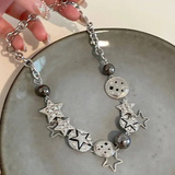 Fashionkova New Vintage Gothic Star Necklace for Women Fashion Punk Choker Collar Chain Trendy Jewelry Cool Y2K Accessories