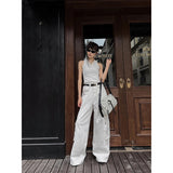 Fashionkova party outfit  2024 White Cargo Pants High Waisted Women Pants Vintage Straight Oversized Y2K Style Fashion Winter Streetwear Wide Leg Trouser