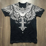 Fashionkova 2000s affliction American Retro T shirt Women Red Cotton Round Neck Washed Shirt Hip Hop Couple American Wear Goth T Shirts