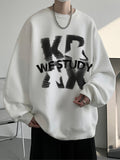 Fashionkova Christmas Gift outfit  Goth Letter Crewneck Sweatshirts For Men Hip Hop Fashion Fleece Clothing Autumn Y2K Streetwear Oversize Pullover Hoodies Hombre