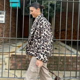 Fashionkova 2025 autumn new women's clothing fashionable temperament lazy style cotton coat versatile casual leopard print jacket Valentine's Day Aesthetic