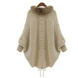 FashionKova-Y2k Sweater Punk Cardigan  Women Winter Clothes Knitwears Casual Fox Fur Loose Femme Sweaters Harajuku Femmes Outerwears Coats