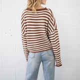 Fashionkova Women Stripe Print Sweater Cardigan Fall Casual Long Sleeve Sweaters Open Front Button Down Knit Coats Outerwear Fairycore Outfit Idea