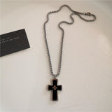 Fashionkova Gothic Y2K Peach Heart Star Cross Pendant Black Beaded Chain Short Choker Necklace For Women Charms Goth Jewelry EMO Accessories