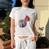 Fashionkova 2000s Gothic Baby Tees Streetwear Letter Punk T-shirt Vintage Y2k Style Aesthetic Cute Emo Youthful Woman Clothes Slim Crop Tops ootd