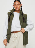 Fashionkova Edison Puffer Vest Olive