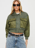 Fashionkova Milener Utility Bomber Jacket Olive