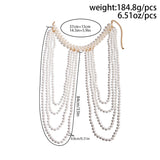 Fashionkova Ingemark New in 2024 Bridal Tassel Imitation Pearl Shoulder Chain Necklace for Women Elegant Shawl Wedding Jewelry Accessories