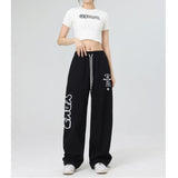 Fashionkova Party Outfit 2024 Spring Summer New Women Pants High Waist Drawstring Vintage Hip-hop Long Trousers Y2K Streetwear Women's Pants