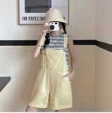 Fashionkova  Party Outfit  Yellow Overalls Women Summer New Sweet Cute Jumpsuit Woman Strap Pants Straight Wide Leg Pants Female