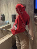 Fashionkova party look inspos Thick Grunge Clothes 2023 New Autumn Winter Red Hoodies Print Couple Sweatshirt Jacket Style Casual Y2k zip Up Hoodie худи