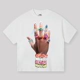 Fashionkova 2024 Summer crewneck cotton Short sleeve jewelry Printed T-shirt for men Y2K Goth Harajuku Loose casual couple shirt tops