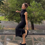 Fashionkova 2025 Spring New Women's Fashion and Elegance Slim Fit Versatile Folded Decoration Midi Dress Valentine's Day Aesthetic