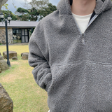 Fashionkova  No. 3348 HALF ZIP-UP FLEECE HOODIE