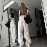 Fashionkova Party Outfit Y2K Techwear Sweatpants Women Streetwear Korean Hip Hop Harajuku Cargo Parachute Track Pants Lady Wide Leg Joggers Trousers 2024