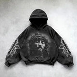 Fashionkova Y2k Fashion Casual Hoodie Men and Women New Retro Gothic Printing Hip Hop Sweatshirt Coat Selling Personality Retro Streetwear