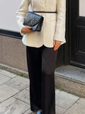 Fashionkova party look inspos White Elegant Round Neck Slim Fit Jacket Women Fashion Long Sleeve Single Breasted Pocket Coat New Chic Spring Lady Outwear