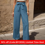 business casual outfits Casual Trousers Summer New Pants Lace-up Ruffled Elastic Trousers