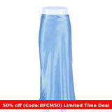 guys in skirts Autumn Women's Long Skirt High Waist Satin Slim Temperament Casual Draping Sheath Satin Skirt for Women