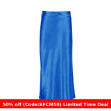 guys in skirts Spring Silk-like Loose Skirt A- Line Sheath Midi Skirt Women's Clothing