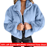 tie outfit Women's Autumn and Winter Rabbit Fur Faux Fur Zipper Cardigan Plush Warm Coat