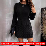 y2k outfits 2024 Fashion Slim-Fit Slimming Knitted round Neck Pullover Dress without Belt