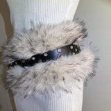 Fashionkova  Nye Outfit Punk Faux Fur Belt Y2K Metal Studded PU Leather Plush Waist Chain Faux Fur Belts Furry Sexy Vintage Waistband Hiphop Jeans Belt