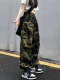 Fashionkova Party Outfit American Vintage Camouflage Cargo Pants Women Summer New Streetwear Loose Straight Wide Leg Trousers Woman