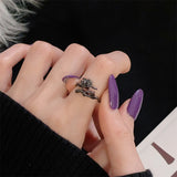 Fashionkova 2025 Trendy Game Love And Deepspace Sylus Cosplay Black Crow Rings Jewelry Punk Charm Hip Hop Accessories Halloween Prop