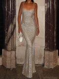 Fashionkova party look inspos Mozision Sequins Sleeveless Sexy Maxi Dress For Women Fashion Sparkle Backless High Waist Bodycon Club Party Shiny Long Dress