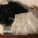 FashionKova-Lace Sexy Sweet Summer Skirt Women Clothes High Waist Harajuku White 2000s Kawaii Korea Bow Mini Skirts Y2k Femme Short Skirts
