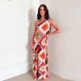 Fashionkova Women Diagonal Shoulder Tassel Midi Dress Chic Waist Hollow Out Asymmetric Irregular Hem Lady Summer Dress Evening Party Vestido ootd