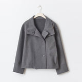 Fashionkova Stand Collar Women Winter Woolen Coats 2025 Spring Single Breasted Loose Female Long Sleeve Jacket Office Lady Street Short Coat ootd