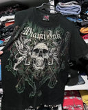 Fashionkova 2000s Southpole Street Retro Hip Hop Costume Couple T-shirt Gothic Skull Cross Printing Fashion Casual Graphic Men's Shirts
