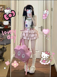 FashionKova-Pink Skirt Sweet High Waist Japanese Y2k Kawaii Clothes Fold Punk Cute Lolita Sexy Cute 2025 Mini Skirts Cutecore Girl Skirt 90s