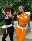 FashionKova-Embroidered lettering Patch Women Slim Top Goth Cute Baby T-shirt Set Vintage Y2k Slim Sweatpant Summer street wear Sports shirt