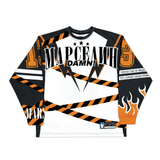 Fashionkova Gothic skull cross letter print fake two-piece design y2k T-shirt for men 2000s American retro punk rock niche street baggy tops