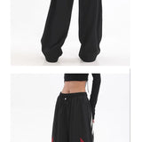 Fashionkova Party Outfit Women Oversized Sports Wide Leg Pants Hip Hop Sweatpants Casual Joggers Pants Fashion Streetwear Y2k High Waist Baggy Trousers